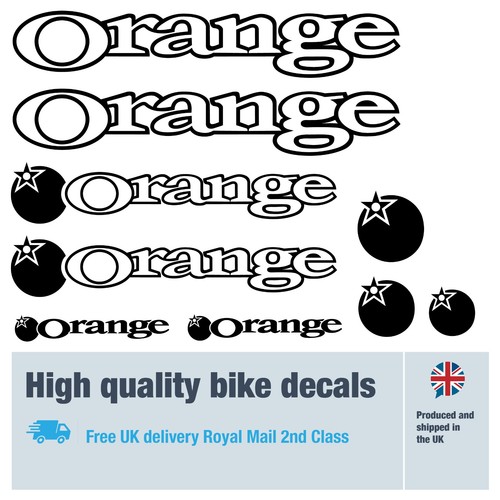 Orange bike decals - orange,