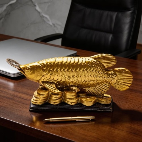 Feng shui golden arowana - golden,