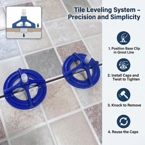 Tile levelling system bases - system,