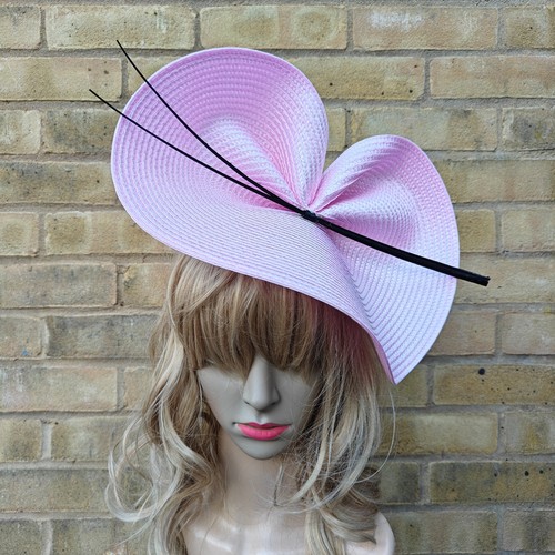 Baby pink fascinator - baby, black