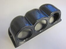 Triple Gauge Pod (For 52mm Gauges) - Carbon Effect Look Flat Mount Holder