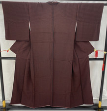 Japanese Vintage Kimono Silk Black Komon Dot Traditional Authentic Length 58in