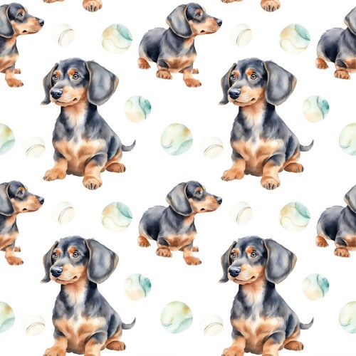 Dachshund patchwork fabric - dachshund,