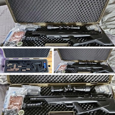 Wheeled Large Gun Case Hard Rifle Case - Black Wave and pick and pluck Airsoft