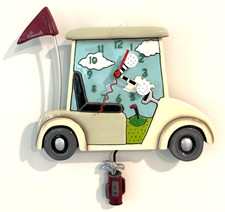 Allen Wall Clock  "Stay The Course" Wall Clock with working Golf Bag Pendulum