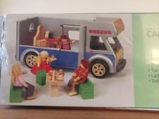 Stunning Solid Heavy Wood Toy Camper Van With Accessories Brand New In Box 2007