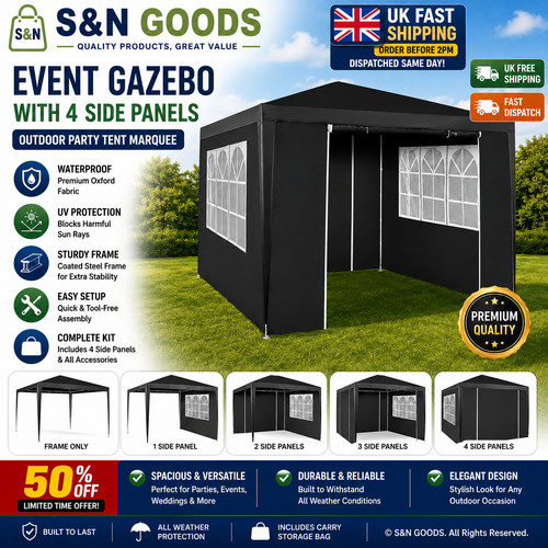 3x3m heavy duty gazebo marquee - 3x3m,