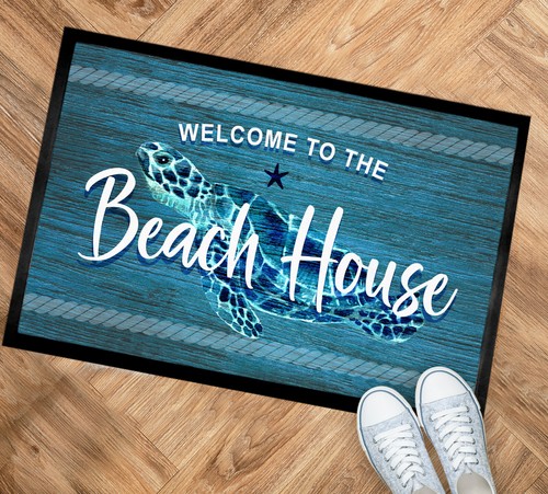 Beach house door mat - door, mat,