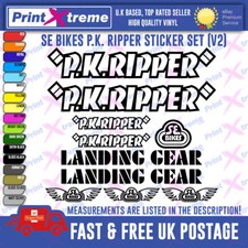 P.K. PK RIPPER BMX Vinyl Decals, Stickers, Bike Cycling, SE BIKES LANDING GEAR V