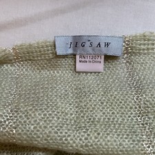 JIGSAW MINT GREEN & METALLIC SILVER THREAD SCARF (NEW) Wool