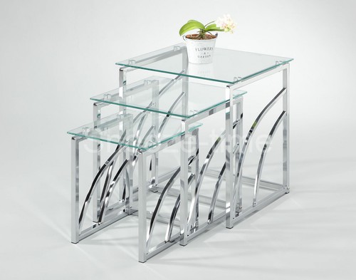 Glass nest tables modern - glass,