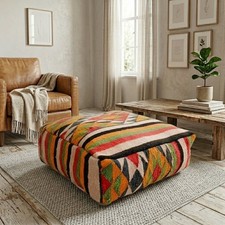 Handmade moroccan kilim pouf - moroccan,