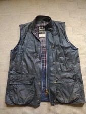 Barbour Westmorland Navy Wax Gilet Size Large Men's