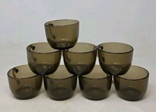 X8 Vintage Retro Vereco France Smoked Glass Small Coffee Espresso Cups Mugs