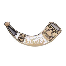 Viking Drinking Horn Pin Badge