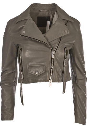 All saints grey leather - leather, jacket