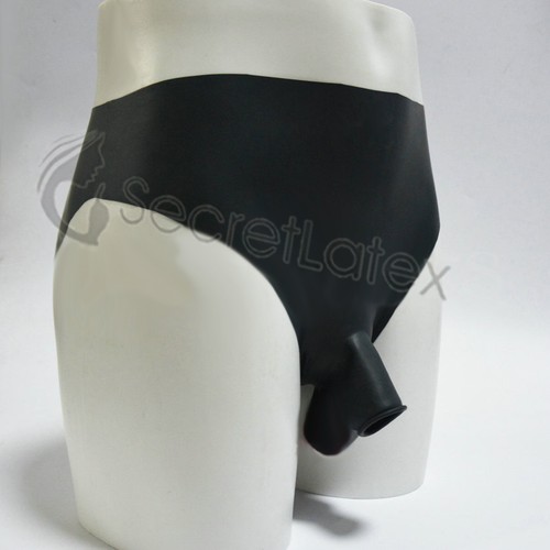Black latex rubber male - black, mens