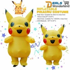 Adults Kids Inflatable Pikachu Costume Pokemon Cosplay Christmas Costume Outfit.