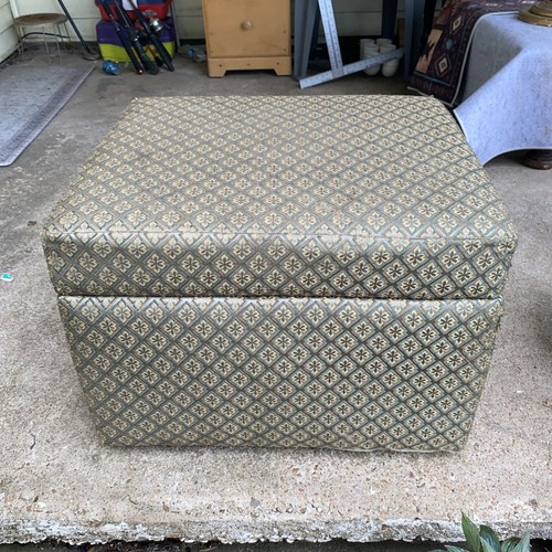 Vintage ottoman fabric wood - fabric,