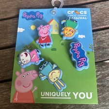 Peppa Pig Shoe Charms 5-Pack  | Jibbitz for Crocs New