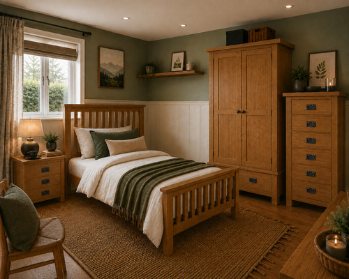 Beautiful solid oak bedroom - oak,
