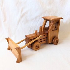 Wooden Bulldozer Toy Waldorf Montessori Natural Handmade 