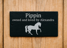 Personalised Engraved Slate Horse Pet Name Plate Stable Door Plaque Sign