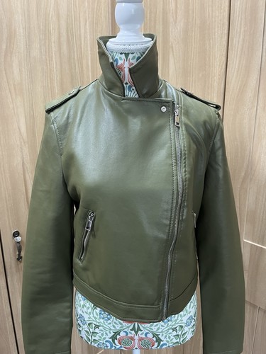 Ladies biker jacket olive - ladies,