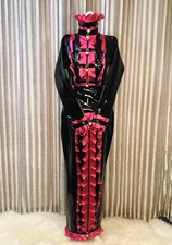 Misfitz blk PVC & pink satin