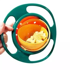 Premium Gyro 360 Baby Feeding Bowl Spill Proof with Lid UK Seller