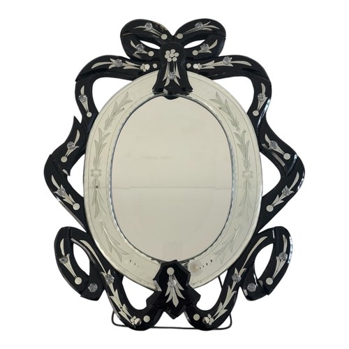 Venetian black ribbon mirror - ribbon,