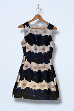 Vera & Lucy Occasional White & Blue Floral Dress Size Small