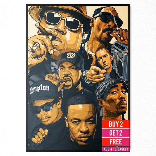 Rap legends music collage wall - rap,