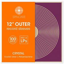 100x 12" SPINCARE Crystal Clear Outer Vinyl Record Sleeves - For 1-3 12 Inch LPs