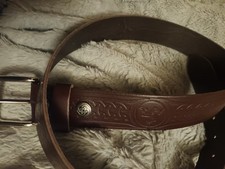 Manx 3 Legs Leather Belt Brown