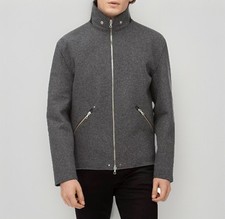 Lacoste Premium Wool And Leather Accent Zip Jacket BH8423-VSN Gris Sz.50/M