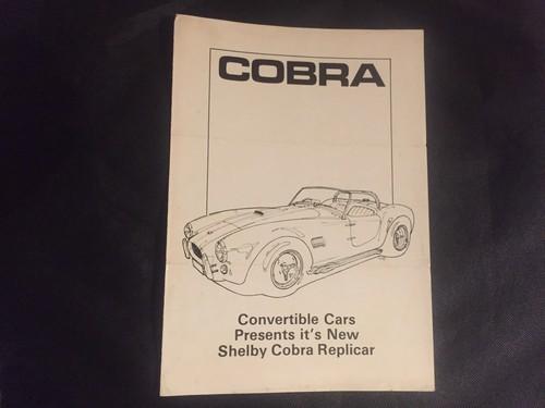 Cobra kit car - kit, brochure
