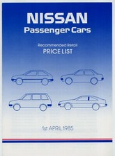 Nissan Prices & Options 1985 UK Market Foldout Brochure Micra Cherry Sunny 300C