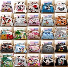 Mickey Mouse Bedding Set Quilt Duvet Cover Pillowcase Single Double King Size UK