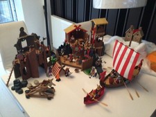 playmobil viking strong hold, viking ship, barbarian stronghold huge bundle