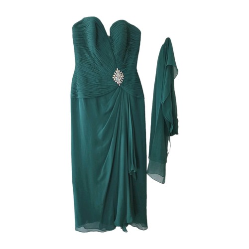 Jovani emerald silk strapless - emerald,