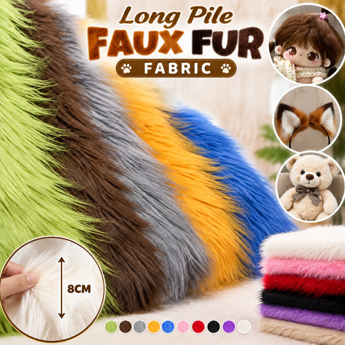 8cm long pile - faux, fur