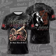 AC DC Rock Band Tour Music Festival Cosplay Mens T-shirt Tshirt