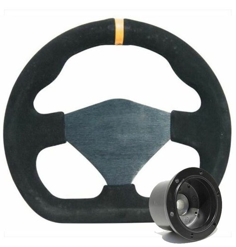 250mm black moulded steering - black,