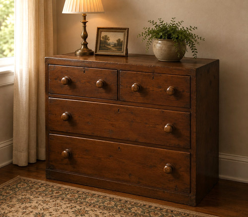 Victorian pine drawers - ,