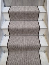 Stair Carpet Runner 8m / 55cm Wide / Upto 16 Steps - Beige Mix- Budget Loop Pile