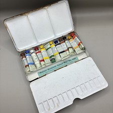 REEVES Vintage Student Watercolour Box No.42P  12x Tubes Set in Fold Out Tin