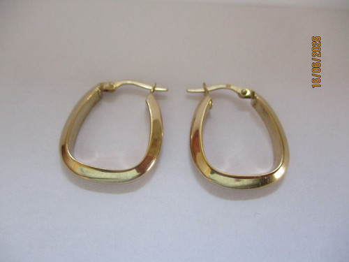 9ct yellow gold plain creole - plain,