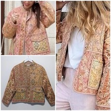 Zara Floral Paisley Patchwork Oversized Quilted Jacket Colourful Size XS Rare