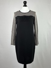 Max Mara Fringe Dress Black Pencil Uk10/M Excellent!!!